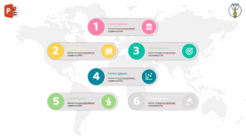 المصغرة انفوجرافيك 6 خيارات متحركة في برنامج البوربوينت