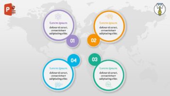 المصغرة انفوجرافيك 4 خيارات متحركة في برنامج البوربوينت