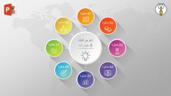 انفوجرافيك ثمانية خيارات دائرية