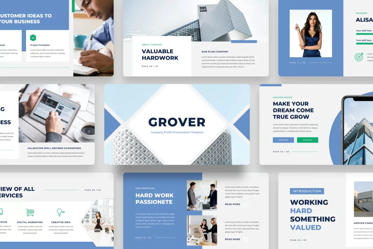 Grover - Company Profile PowerPoint
