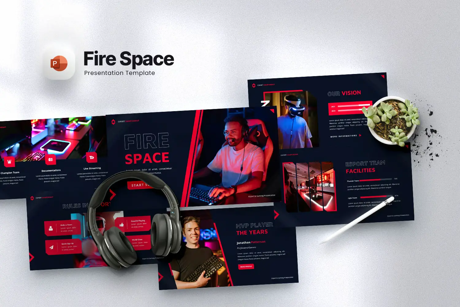 Fire Space - Esport & Gaming Powerpoint Template
