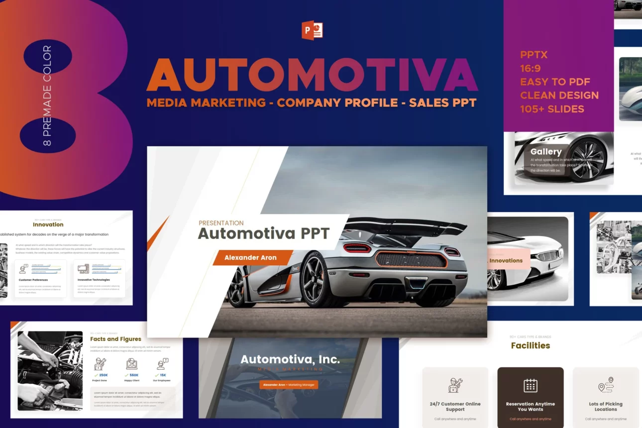 Automotiva - Automotive Media Marketing Powerpoint