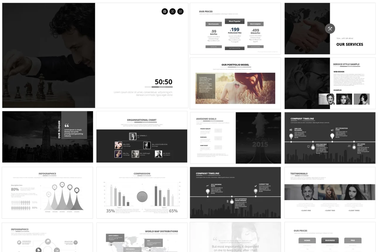 50:50 PowerPoint Template
