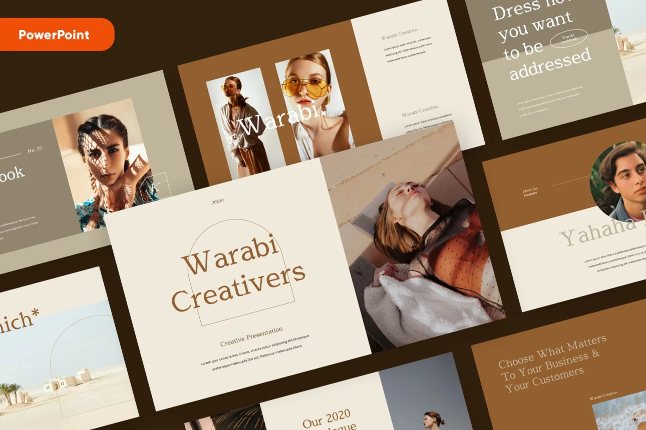 WARABI - Fashion Lookbook PowerPoint Template