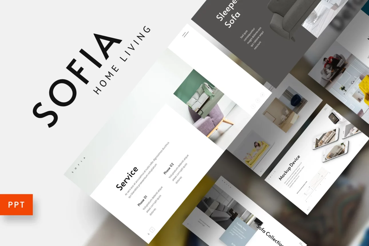 Sofia - Home Interior Furniture Powerpoint Templat