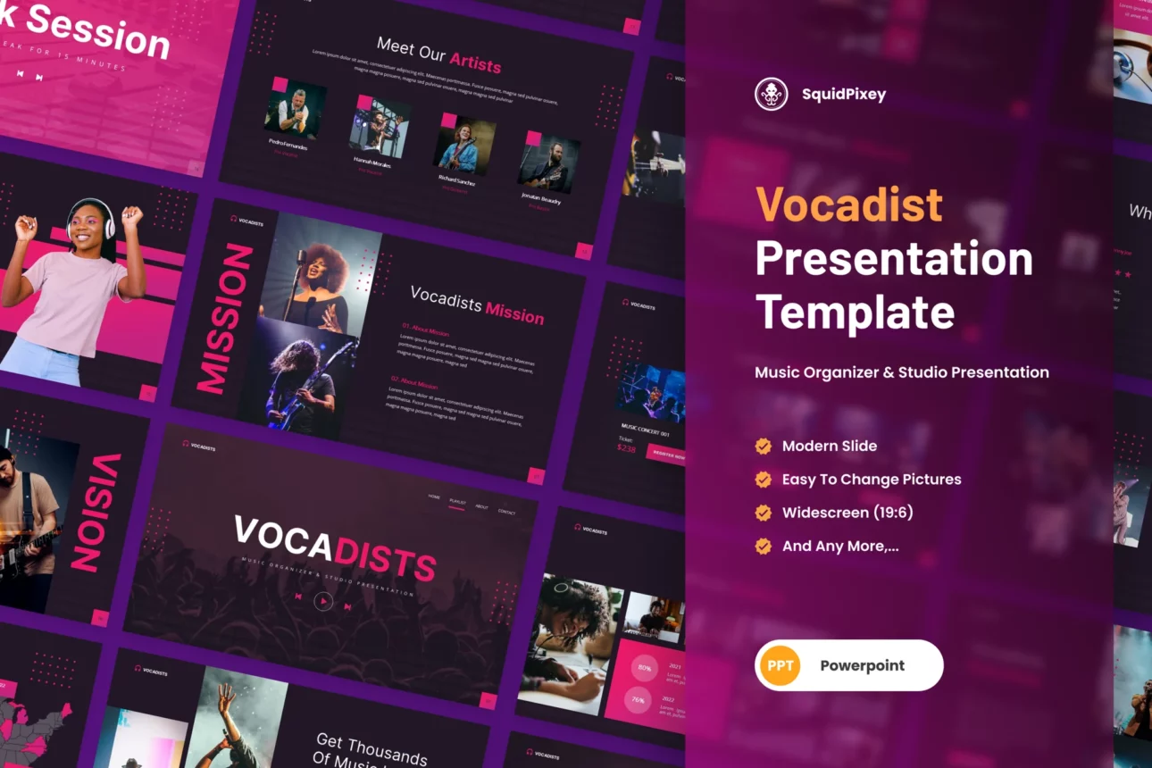 Vocadists - Music Organizer & Studio Powerpoint