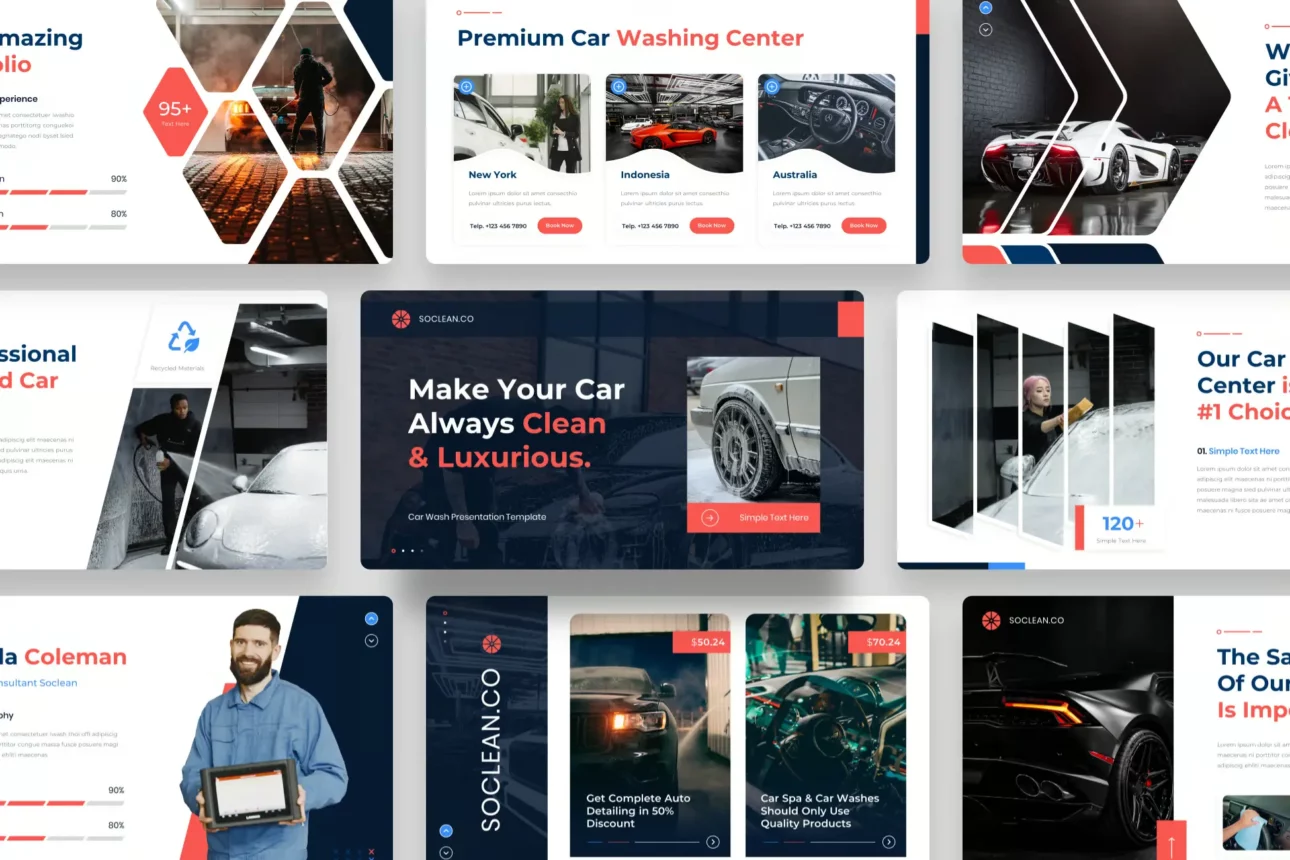 Soclean - Car Wash PowerPoint Template