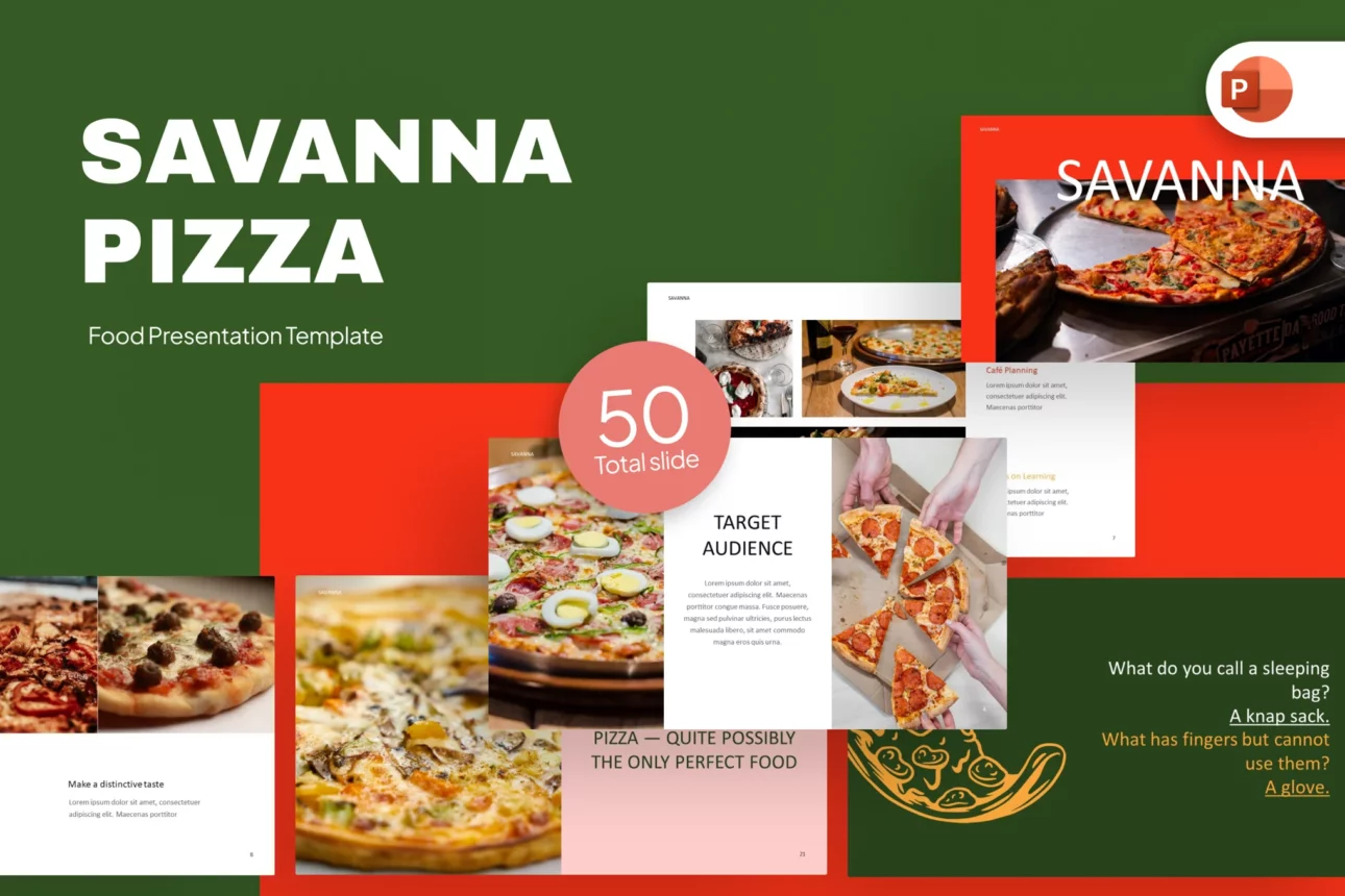 Savanna Pizza Food PowerPoint Template