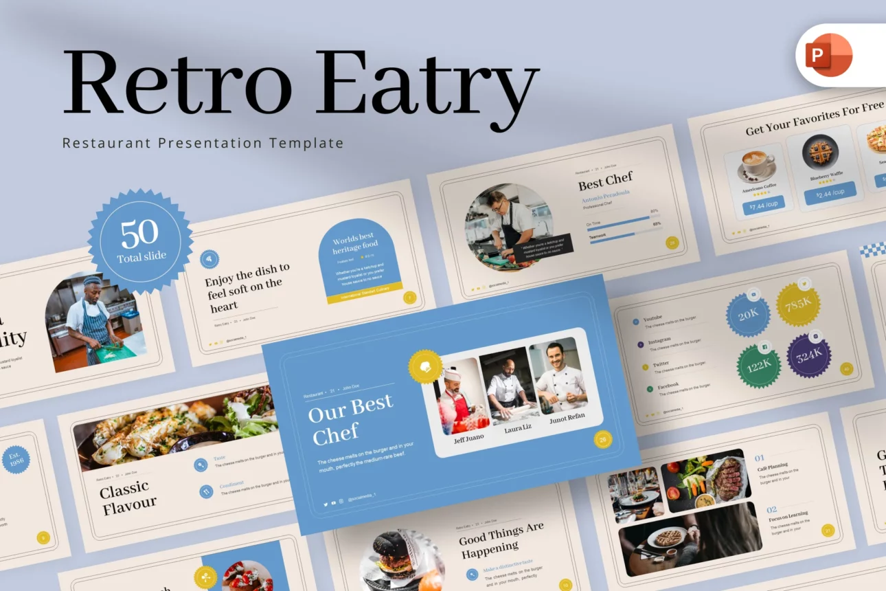 Retro Eatery Restaurant PowerPoint Template