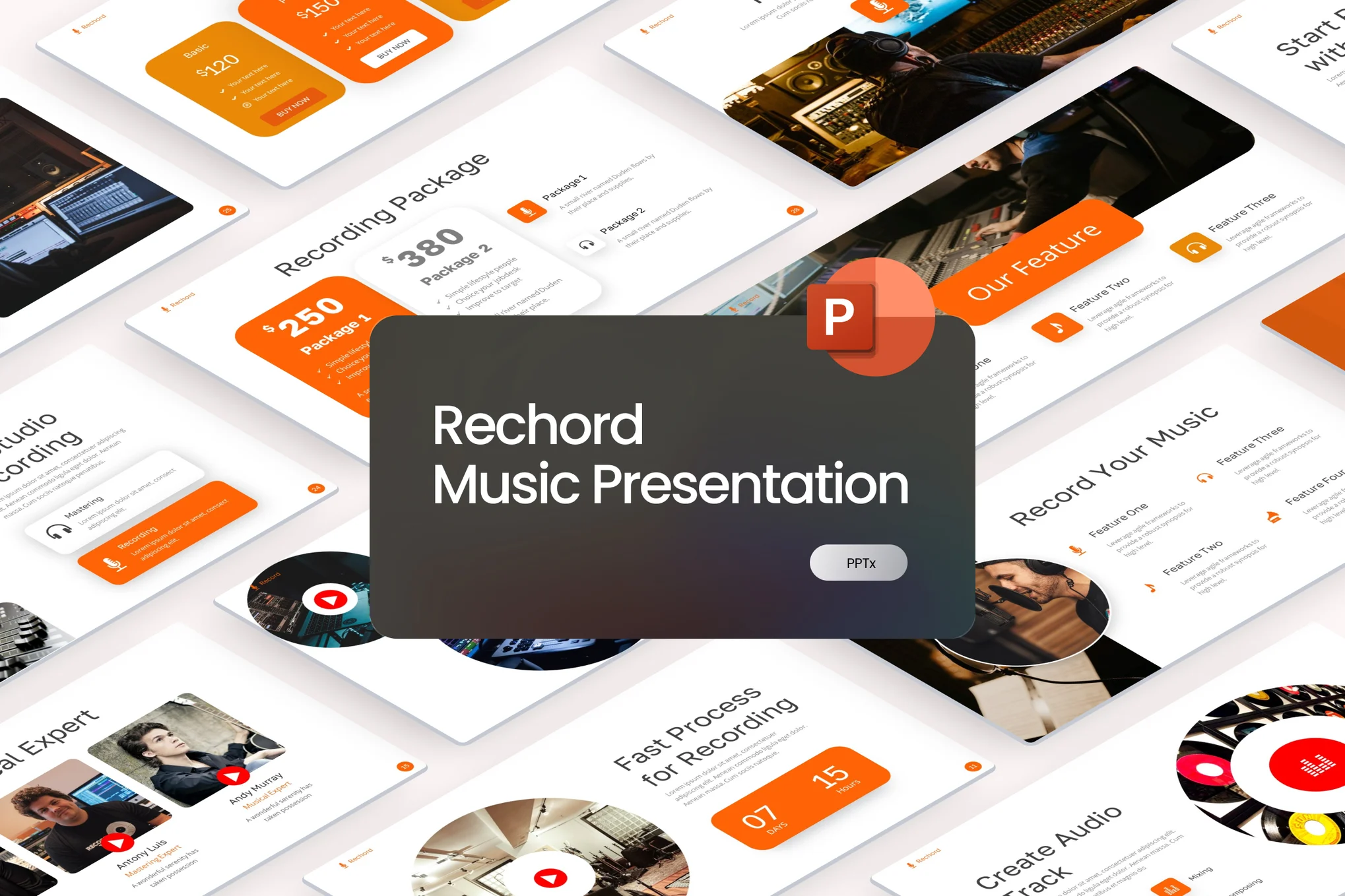 Rechord Music Modern PowerPoint Template