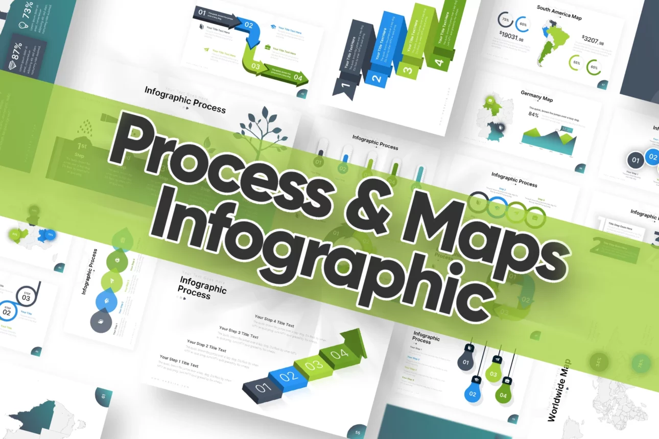 Infographic Process and Maps Powerpoint Template