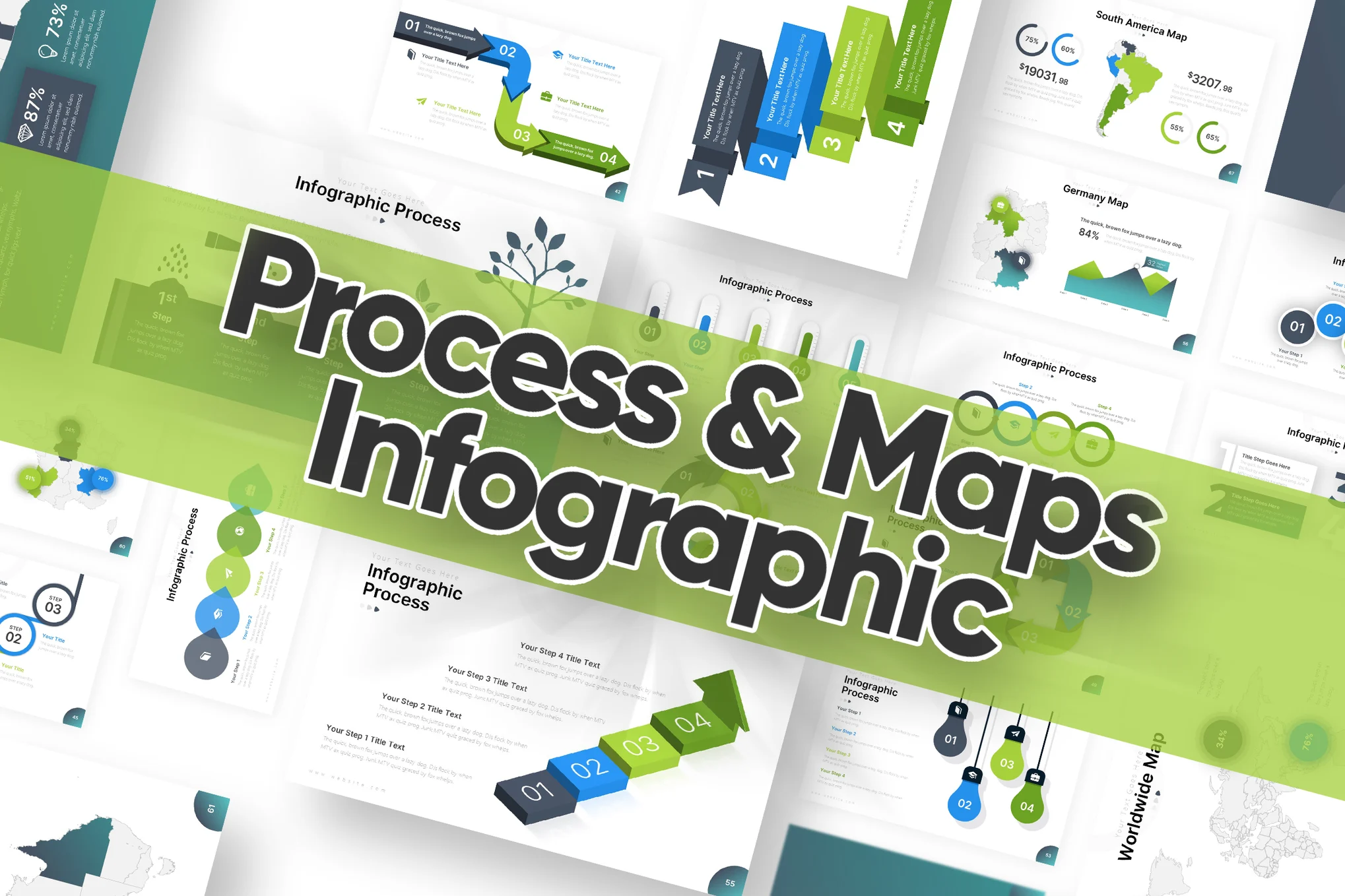Infographic Process and Maps Powerpoint Template
