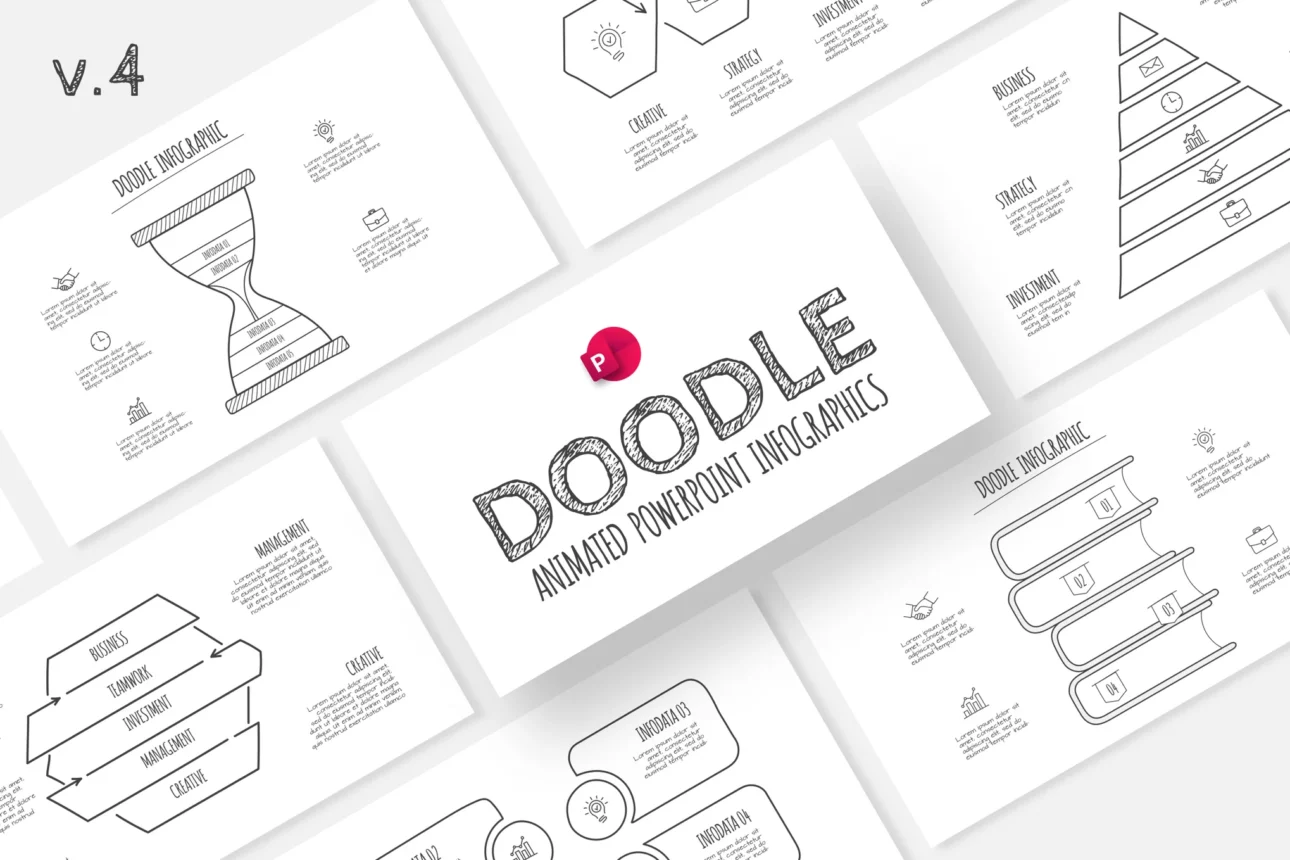 Doodle Animated PowerPoint Infographics v.4