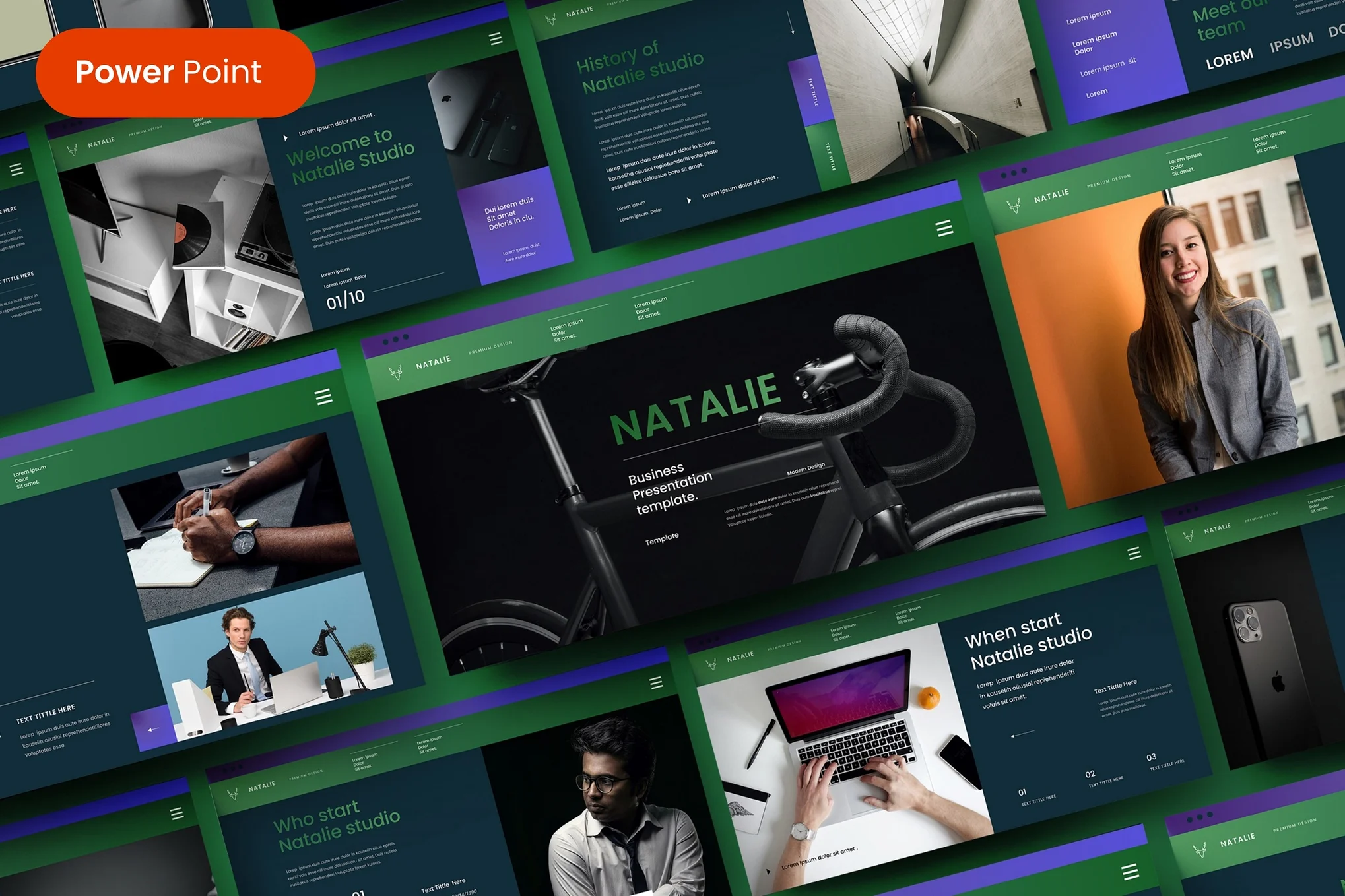 196 Natalie – Business PowerPoint Template