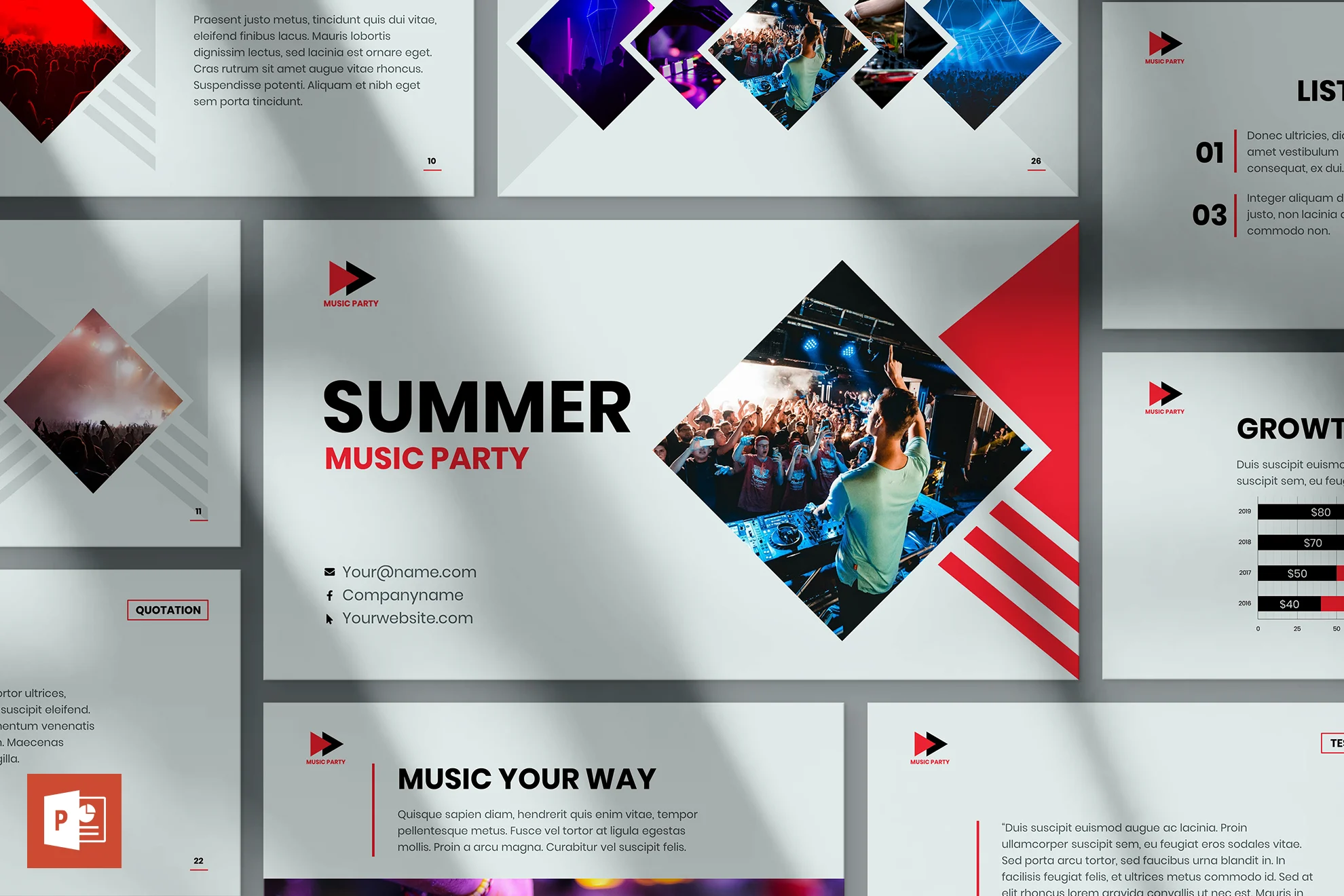 184 Music Party PowerPoint Presentation Template