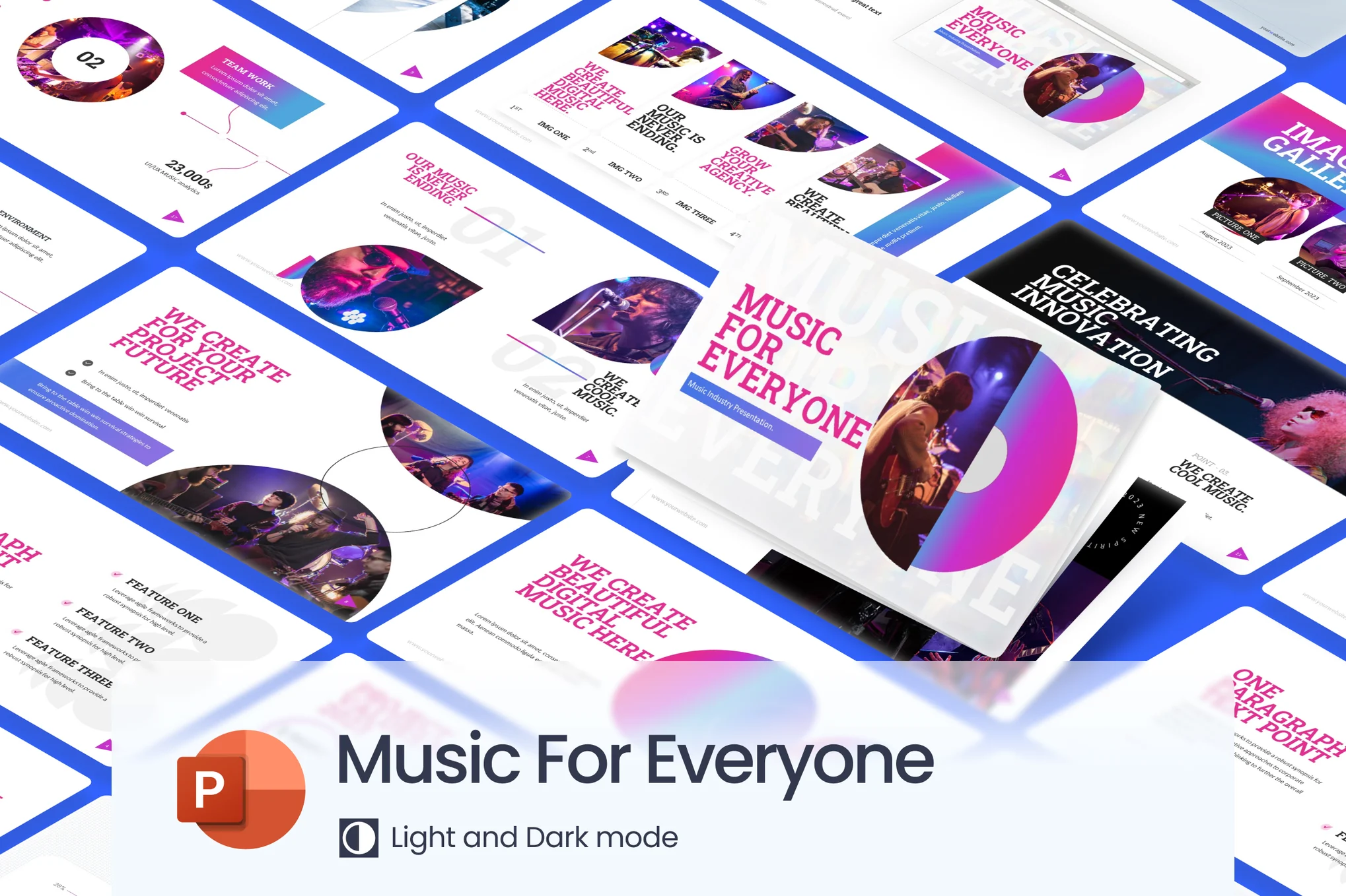 180 Music For Everyone PowerPoint Template