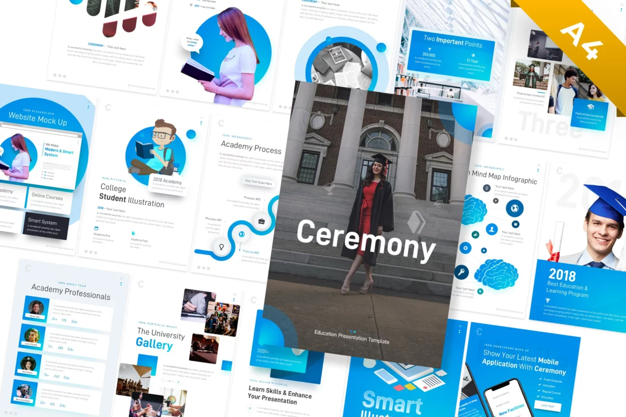 31 Ceremony Portrait Education PowerPoint Template