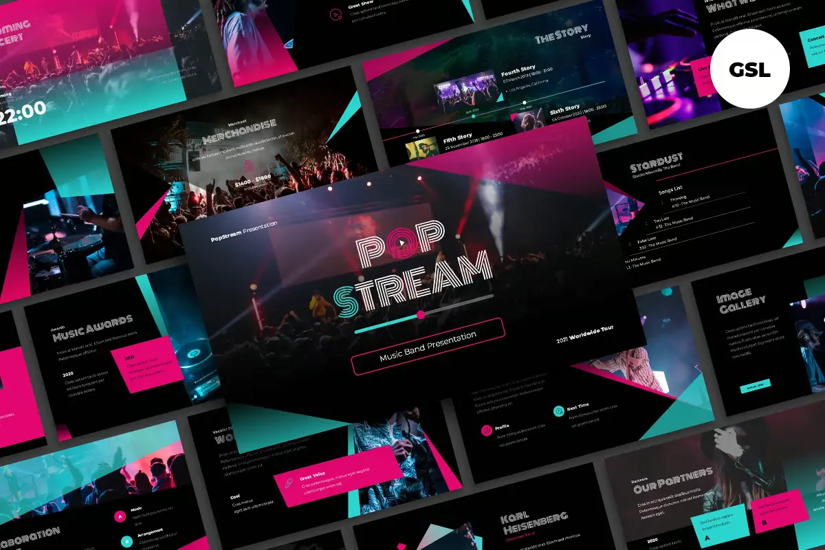 175 Music Band Presentation Google Slides Template