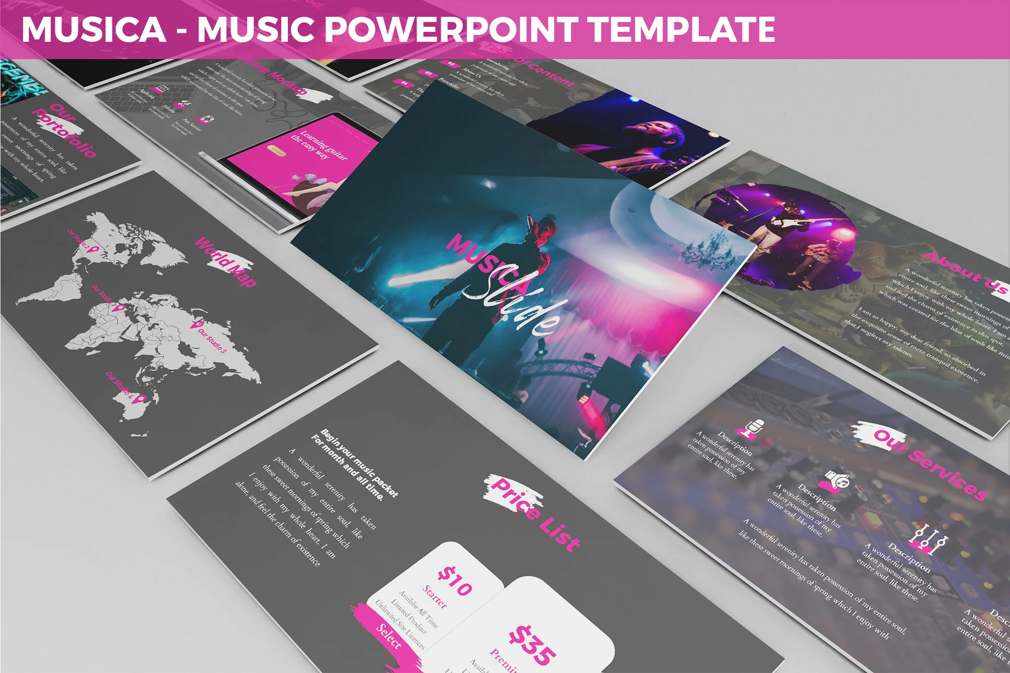 Musica - Entertainment Powerpoint Template