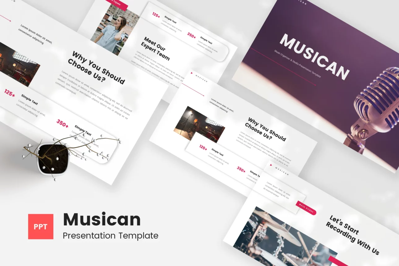 Musican - Music Organizer & Studio PowerPoint Temp