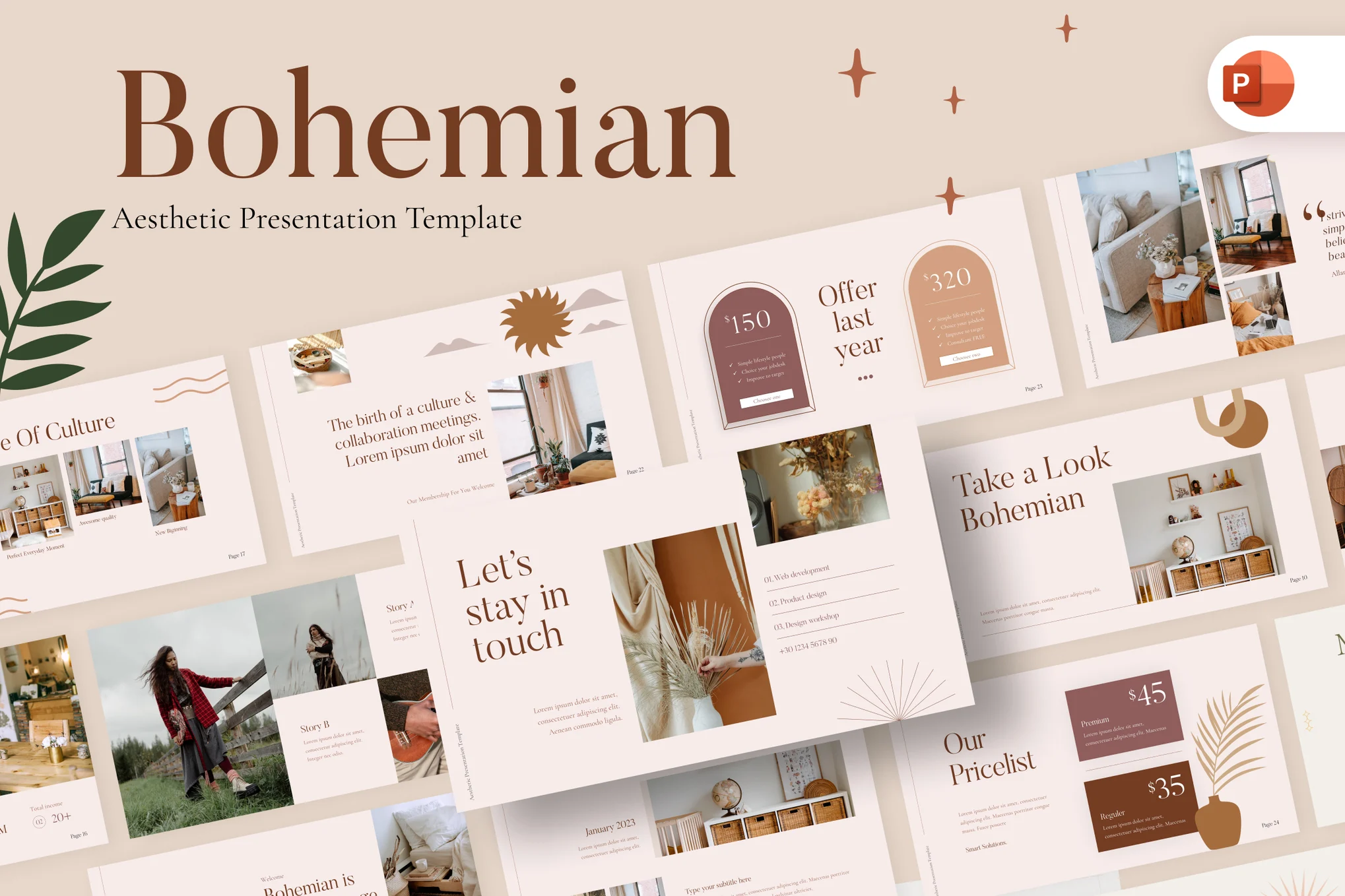 Bohemian Aesthetic PowerPoint Template