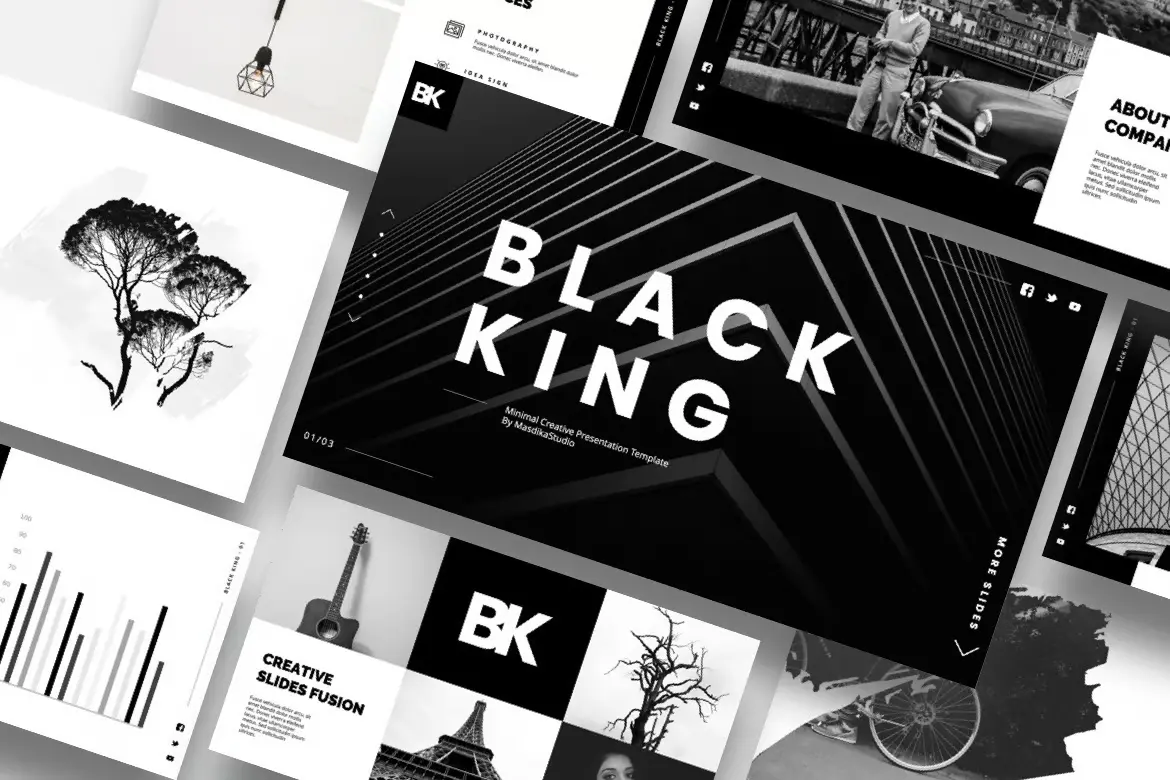 Black King - Minimal Creative Powerpoint Template