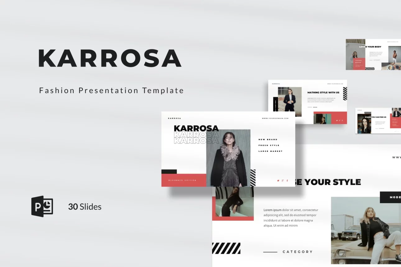 Karrosa - Fashion Presentation Template PowerPoint