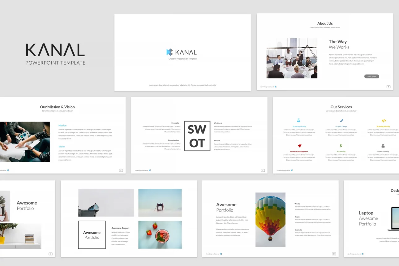 136 Kanal Powerpoint Template