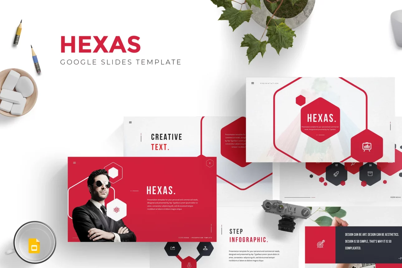 128 Hexas Google Slides Template