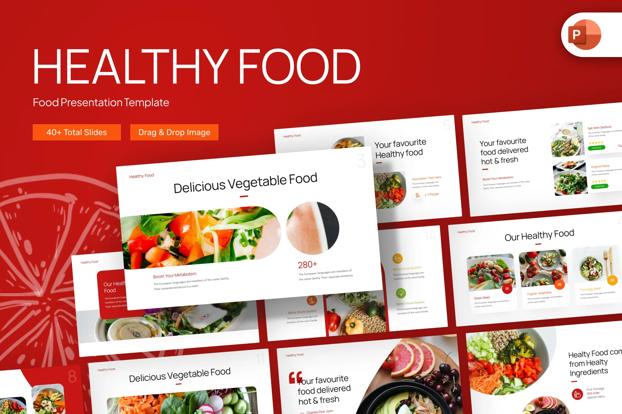 Healthy Food Creative PowerPoint Template