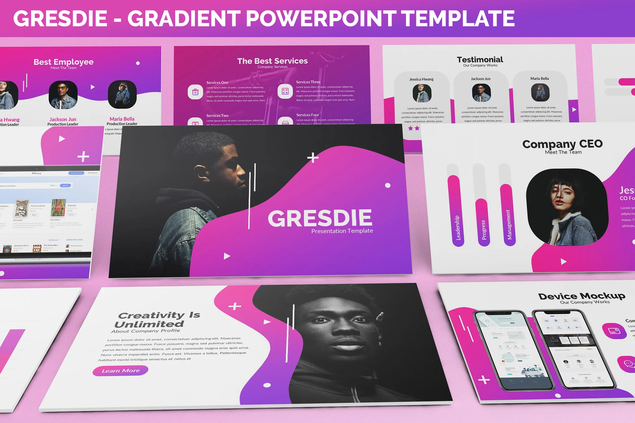 Gresdie - Gradient Abstract Powerpoint Template
