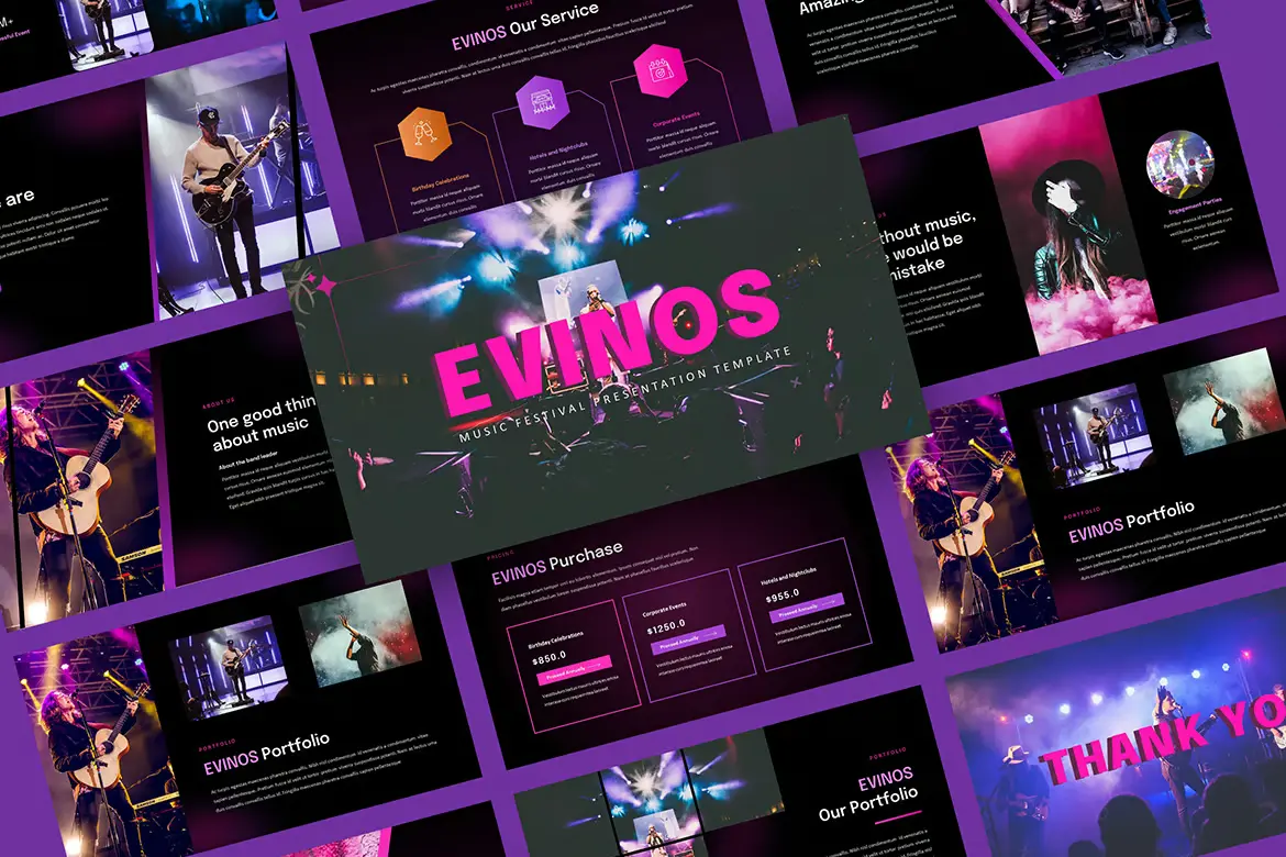 EVINOS - Music Festival PowerPoint Template