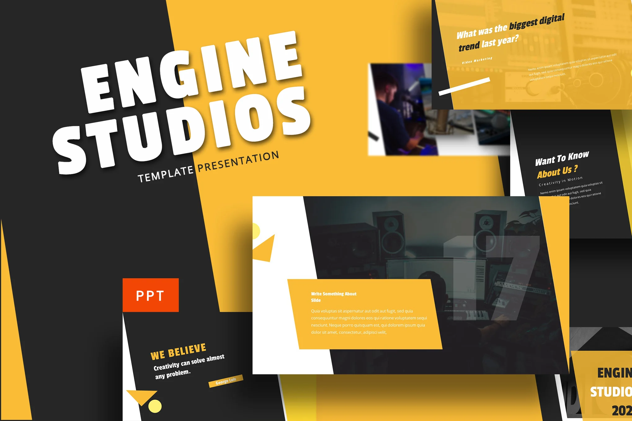Engine Studio - Music Powerpoint Template