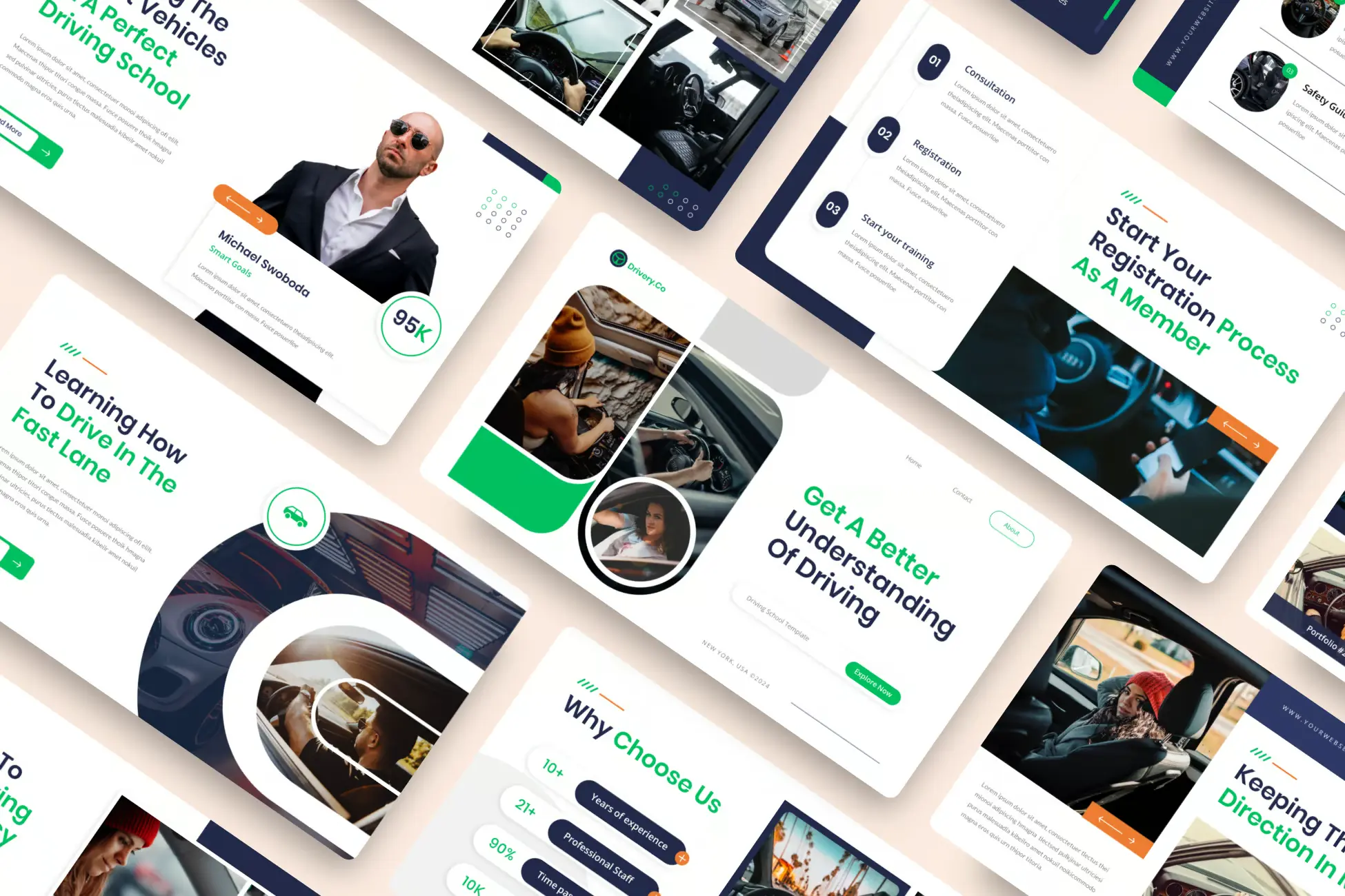 87 Drivery - Driving School Google Slide Template