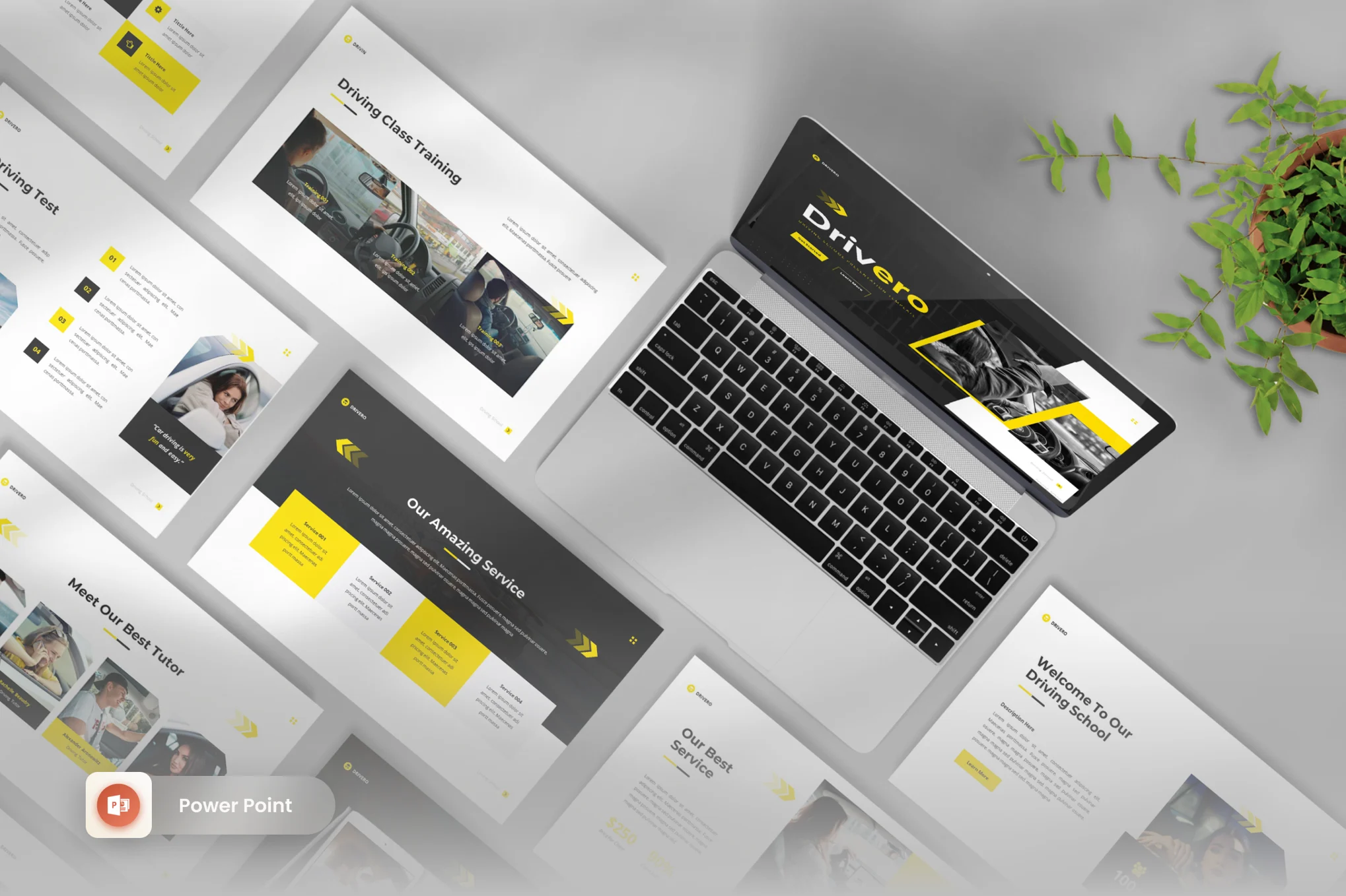 86 Drivero - Driving School Powerpoint Template