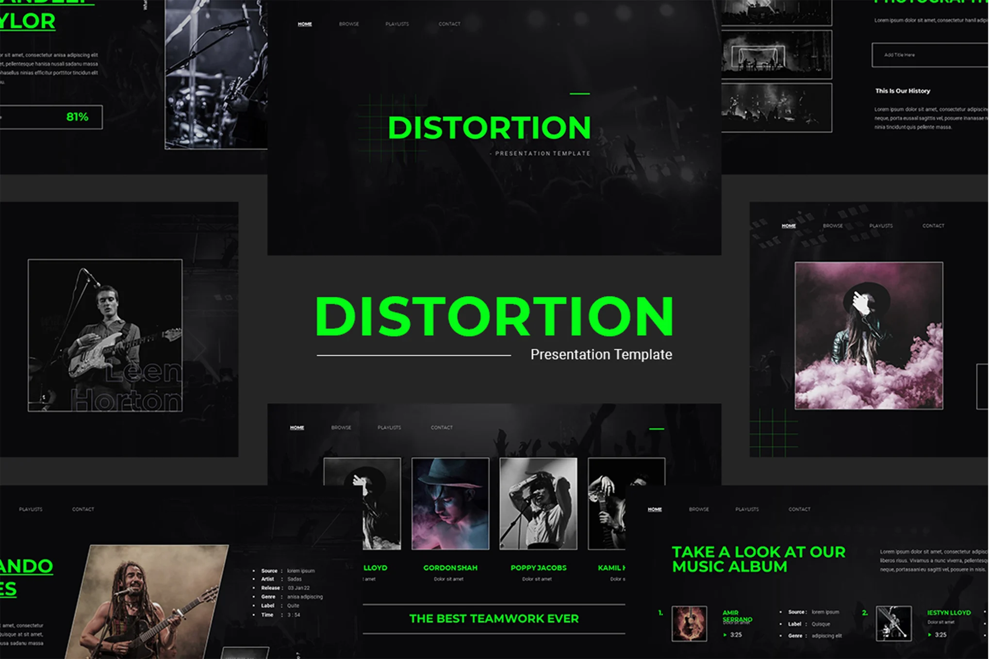 Distortion Music Powerpoint Template