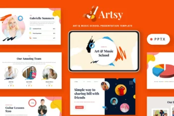 24 Artsy - Art & Music School Powerpoint Template