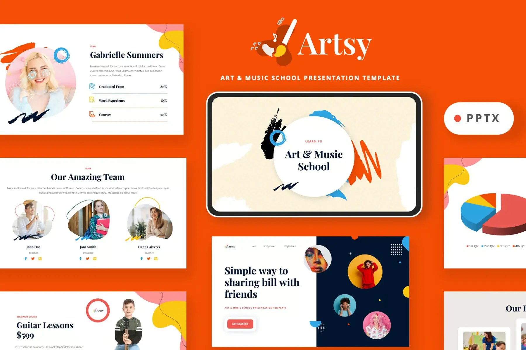 24 Artsy - Art & Music School Powerpoint Template