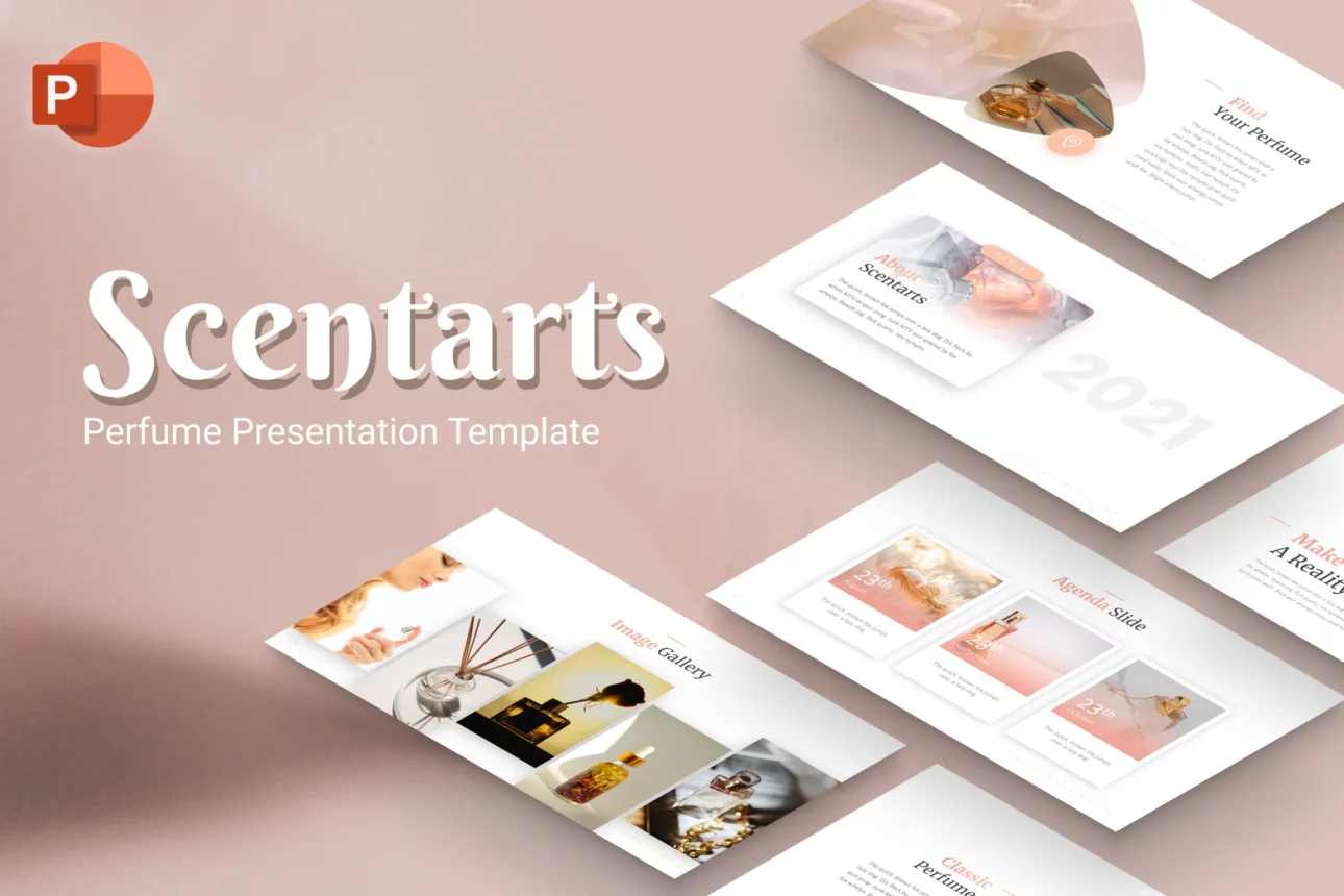 233 Scentarts Perfume Minimalist PowerPoint Template