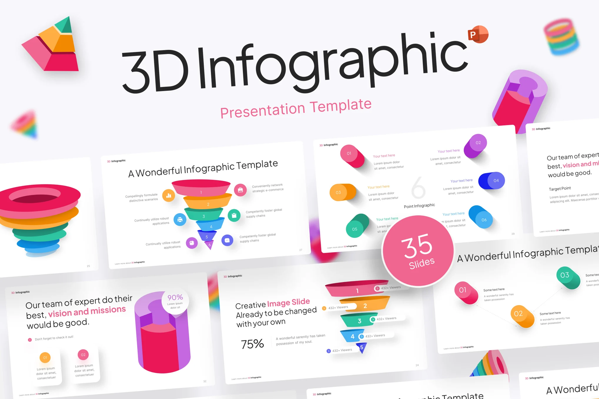 3D Infographic Creative PowerPoint Template
