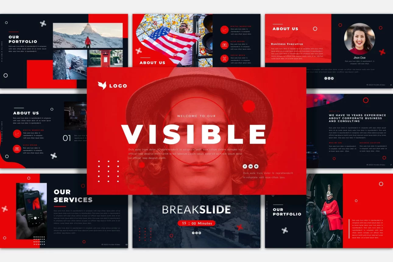 Visible Slides Powerpoint Presentation Template