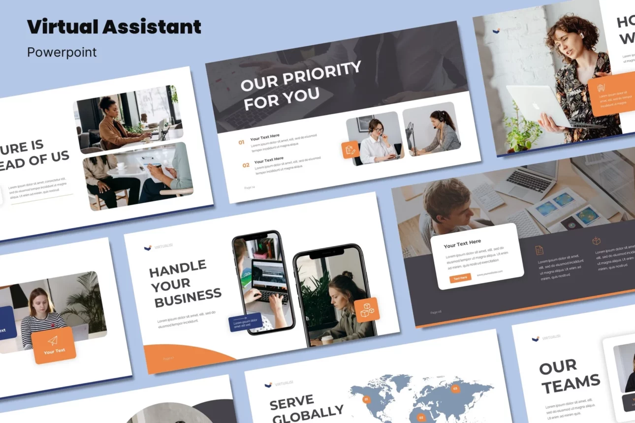 266 Virtual Assitant Service - Powerpoint Template