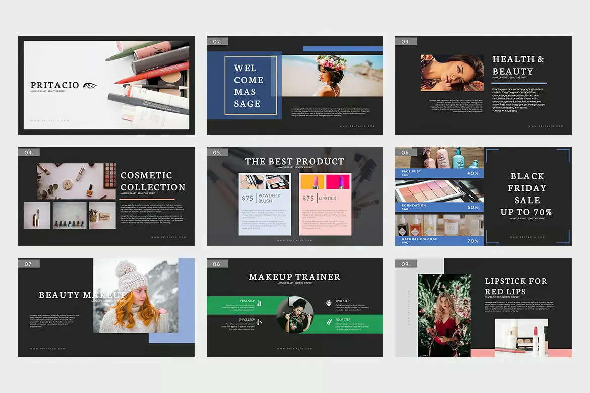 208 Pritacio : Beauty Powerpoint Template