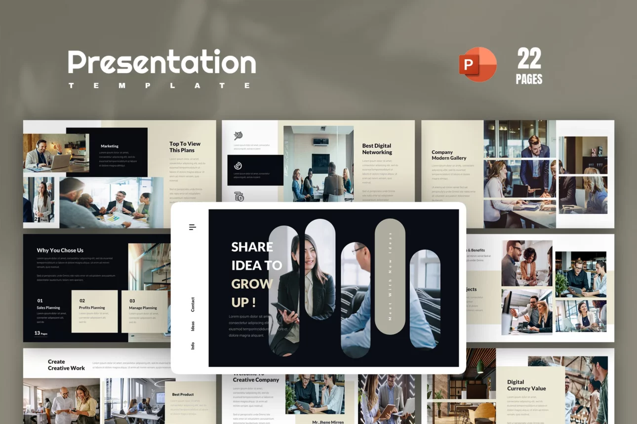 Poses Business PowerPoint Presentation Template