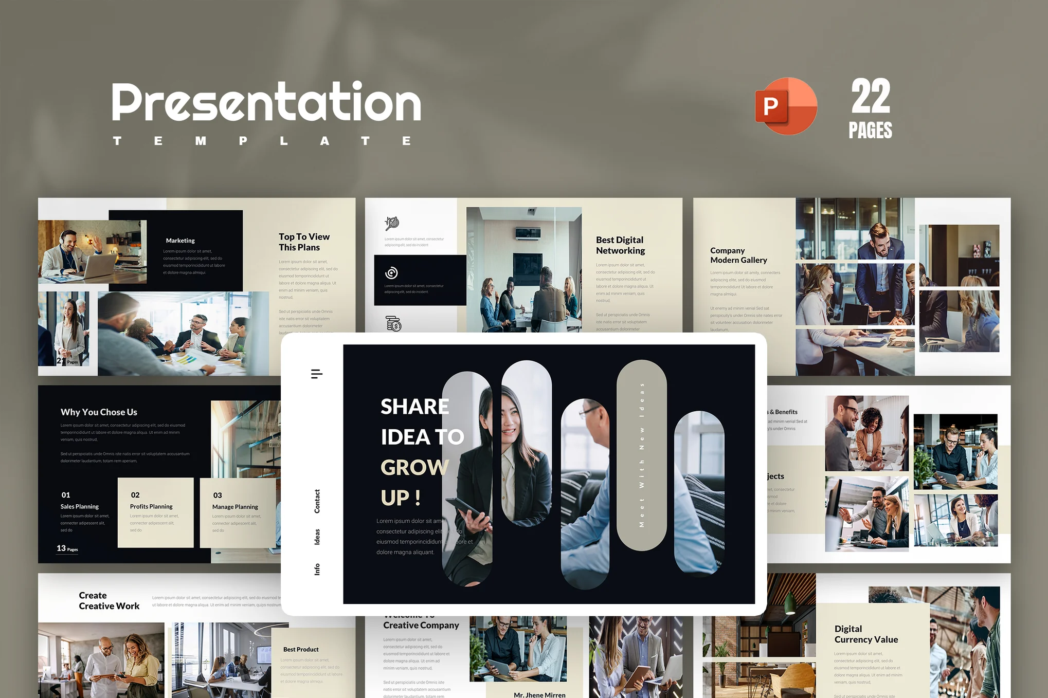 Poses Business PowerPoint Presentation Template