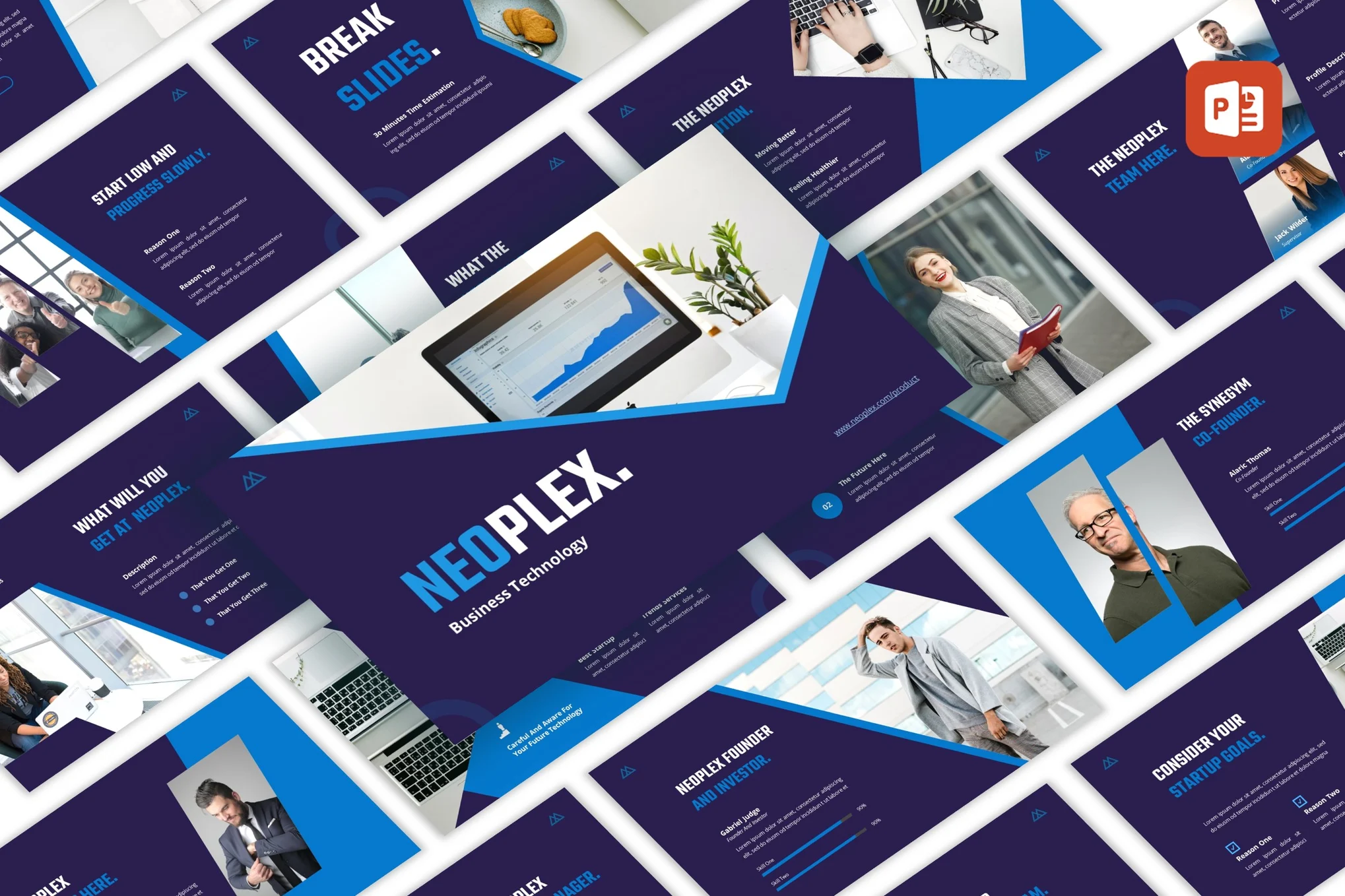 180 Neoplex - Business Technology PowerPoint Template