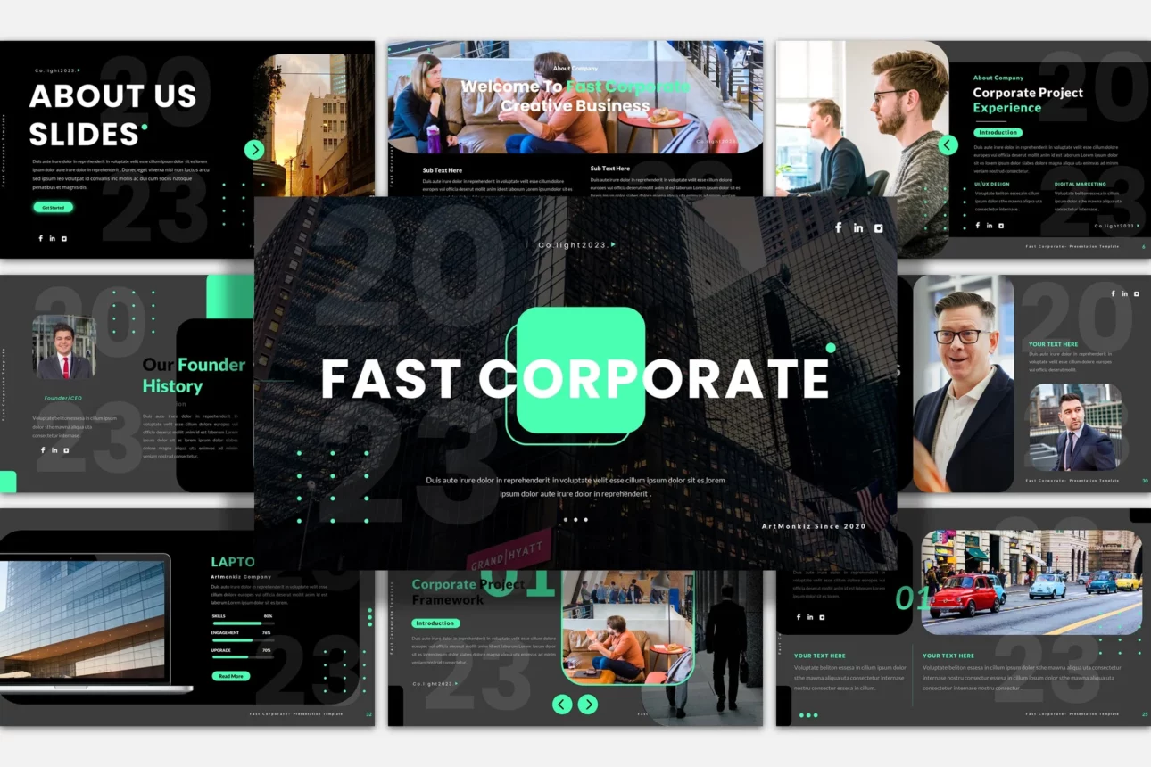 Fast Corporate Slides Powerpoint Presentation