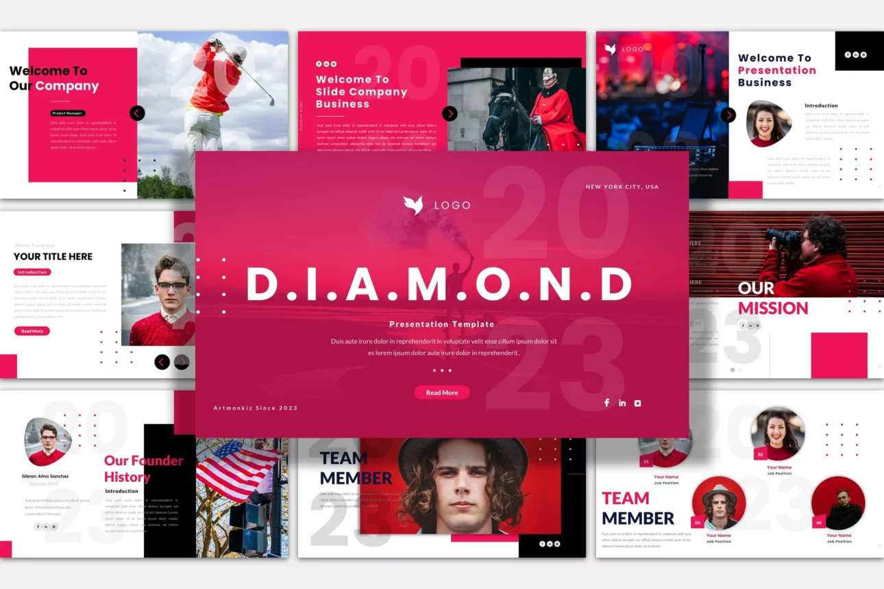 Diamond Slides Powerpoint Presentation Template