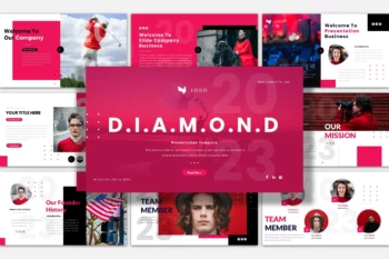60 Diamond Slides Powerpoint Presentation Template