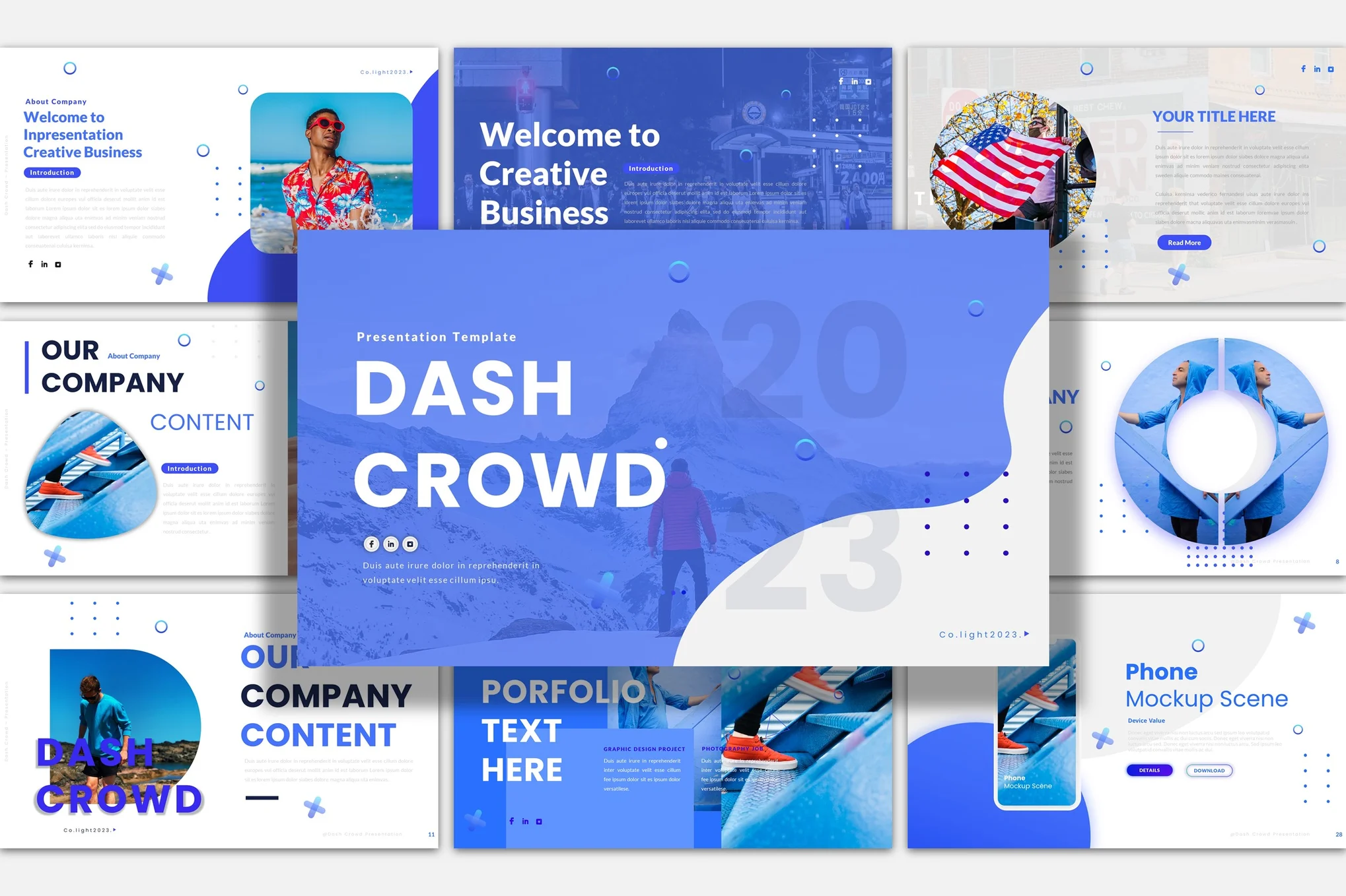 Dash Crowd Powerpoint Presentation Template